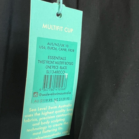 Sea Level Essentials Black Twist Front One Piece Swimsuit - Picture 9 of 9